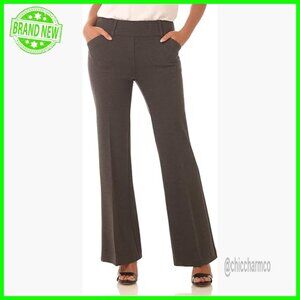 Stretchy Wide Leg Pull-On Yoga Dress Pants with Tummy Control Panel